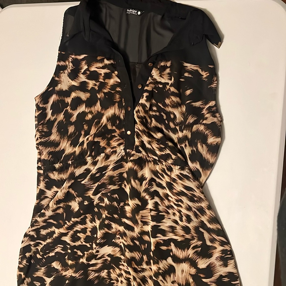 Extra Large leopard print high low dress.